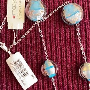 Genuine Glass 16 inch floating necklace